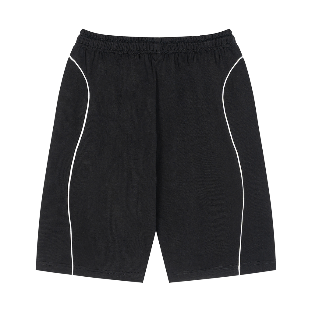 Sporty Piping Drawstring Shorts