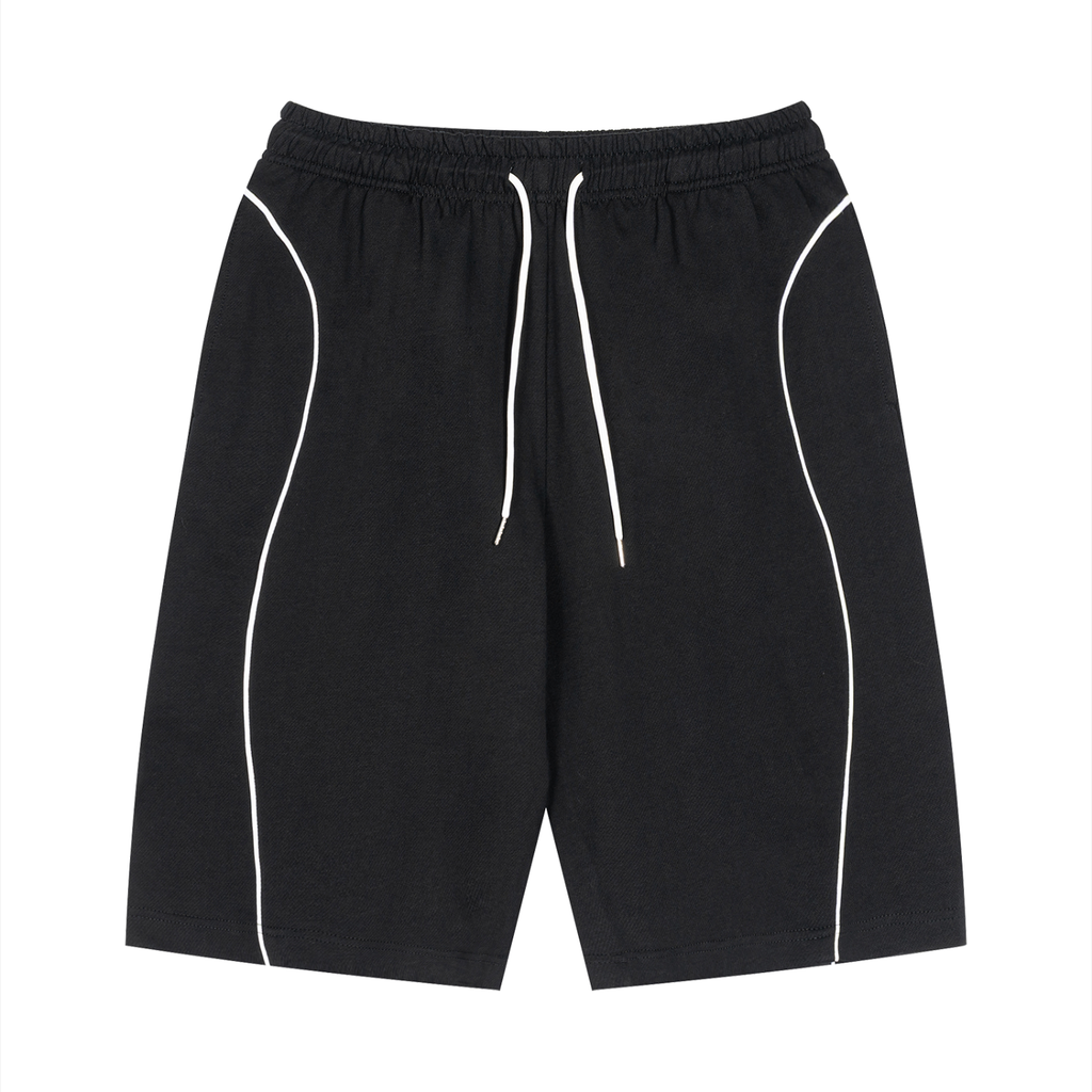 Sporty Piping Drawstring Shorts