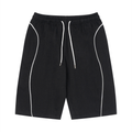 Sporty Piping Drawstring Shorts